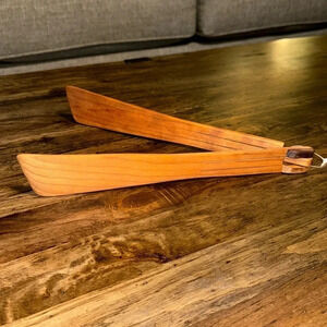 NWOT Jonathan’s Spoons Wild Cherry Spoons 12” Wooden Inside Out Tong